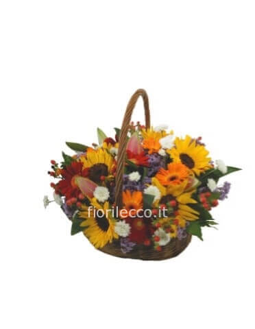 Cestino con girasoli