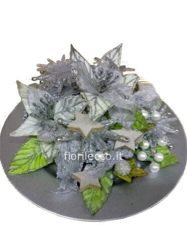 Centrotavola natalizio tendenza argento