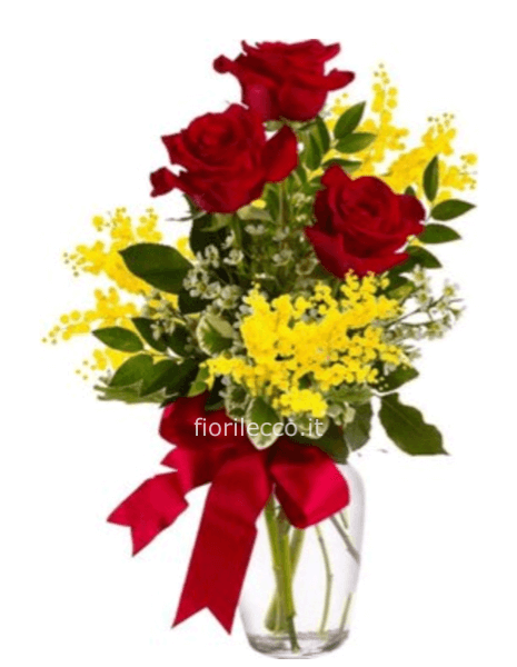 RAMO MIMOSA 3 ROSE ROSSE