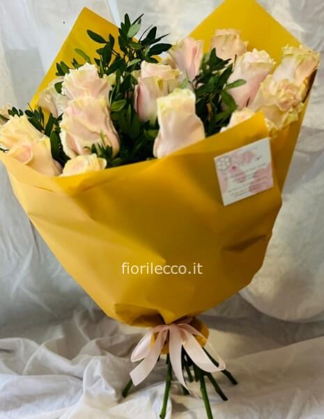 MAZZO CON 19 ROSE ROSA