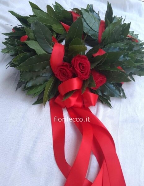 Coroncina laurea con rose