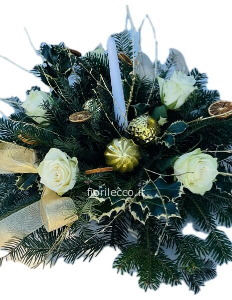 CENTRO TAVOLA NATALIZIO BIANCO