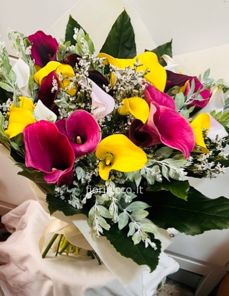 Bouquet da Sposa di calle colorate 